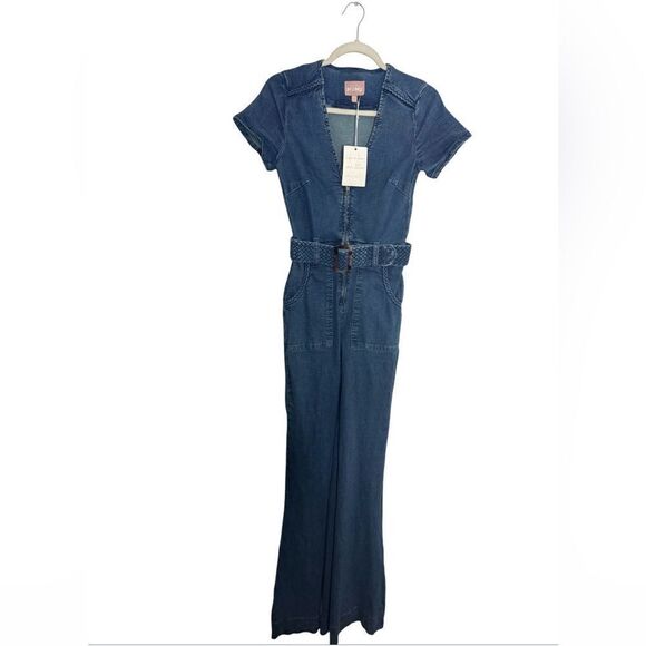 NWT Show Me Your Mumu Heartland Jumpsuit Braided True Blue - Picture 9 of 13